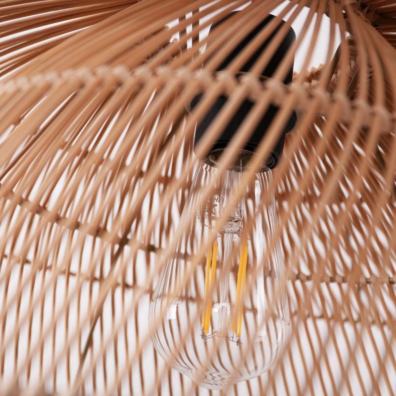 Lampa wisząca Sanico Goldlux thailand 1xE27 naturalna beżowa w stylu boho IP20 - 1 szt.