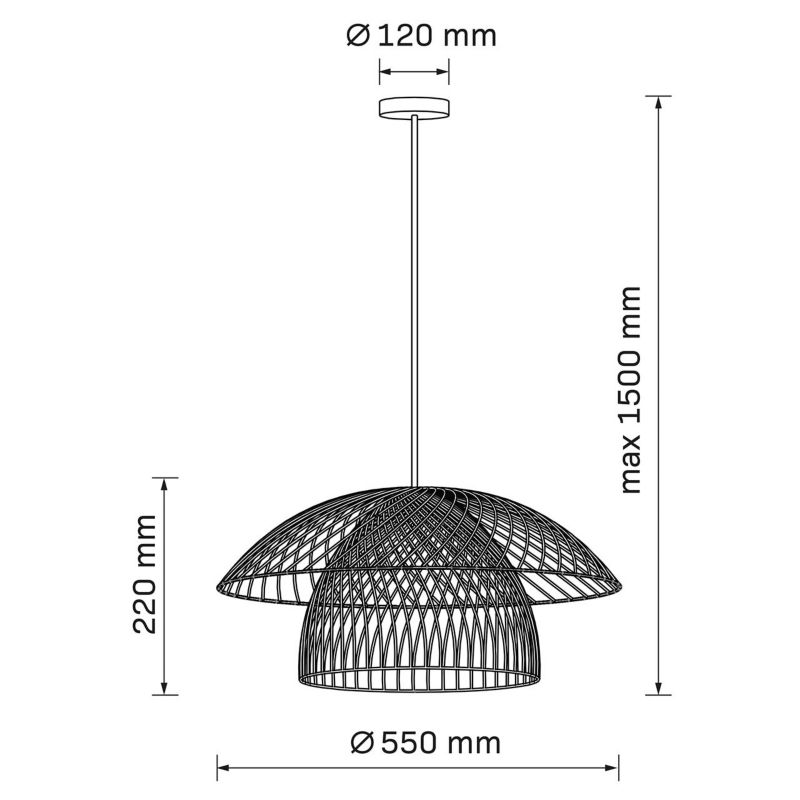 Lampa wisząca Sanico Goldlux thailand 1xE27 naturalna beżowa w stylu boho IP20 - 1 szt.
