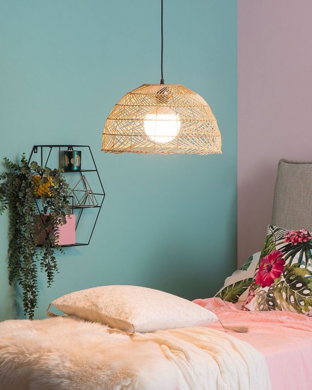 Lampa wisząca Selenge Rattan Jasnobrązowy 1 szt.