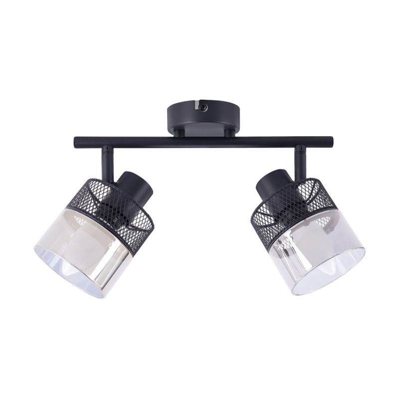 Lampa wisząca siatkowe klosze ze szkłem na sticku Struhm MONTANA czarna 2xE14x40W IP20 wym:19,5x28x9cm - 1 szt.