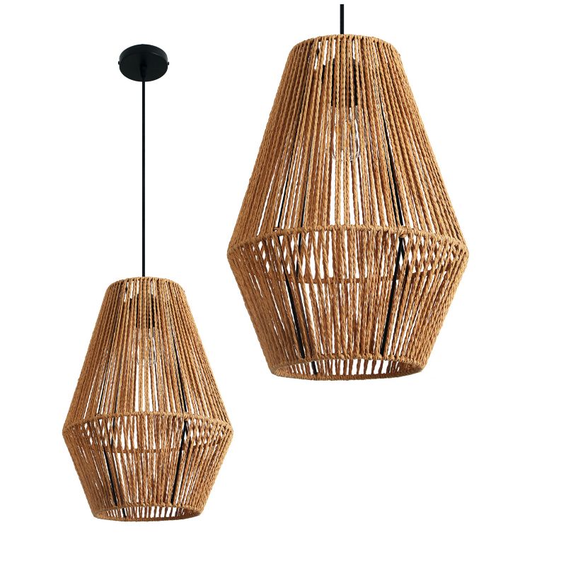 Lampa wisząca Sibu 30cm Kobi 1xE27 naturalna Boho sufitowa 1szt.