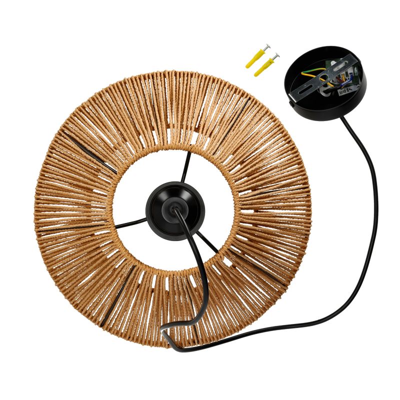 Lampa wisząca Sibu 30cm Kobi 1xE27 naturalna Boho sufitowa 1szt.