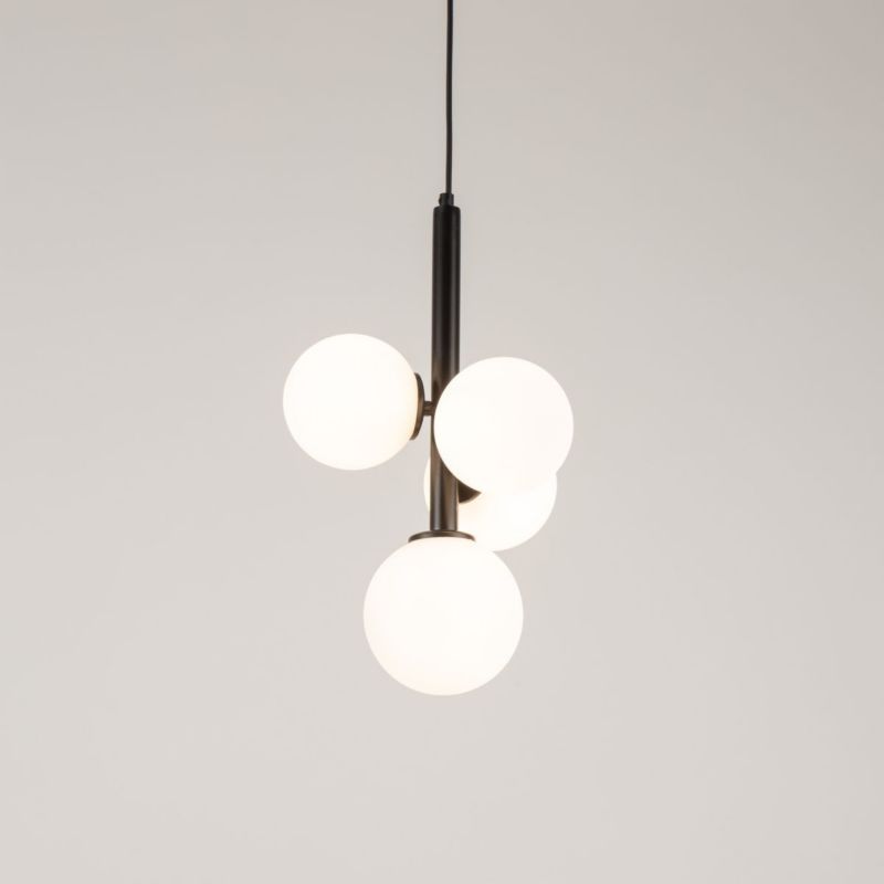 Lampa wisząca Sigma Lighting Perla 3868 czarno-biała kule szklane 4xG9 x 12W 1 szt.