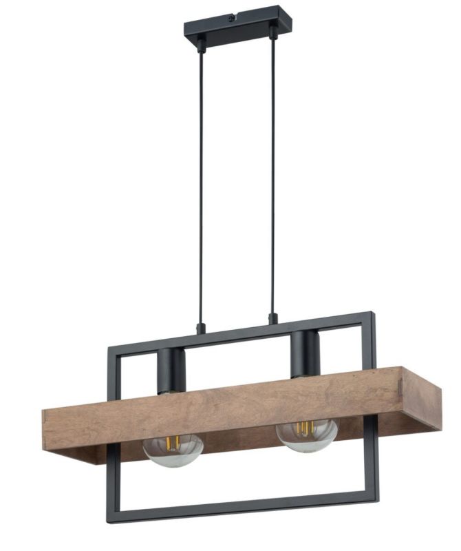 Lampa wisząca Sigma Lighting Robin czarno-brązowa do jadalni nad stół 2xE27 x 15W 1 szt.