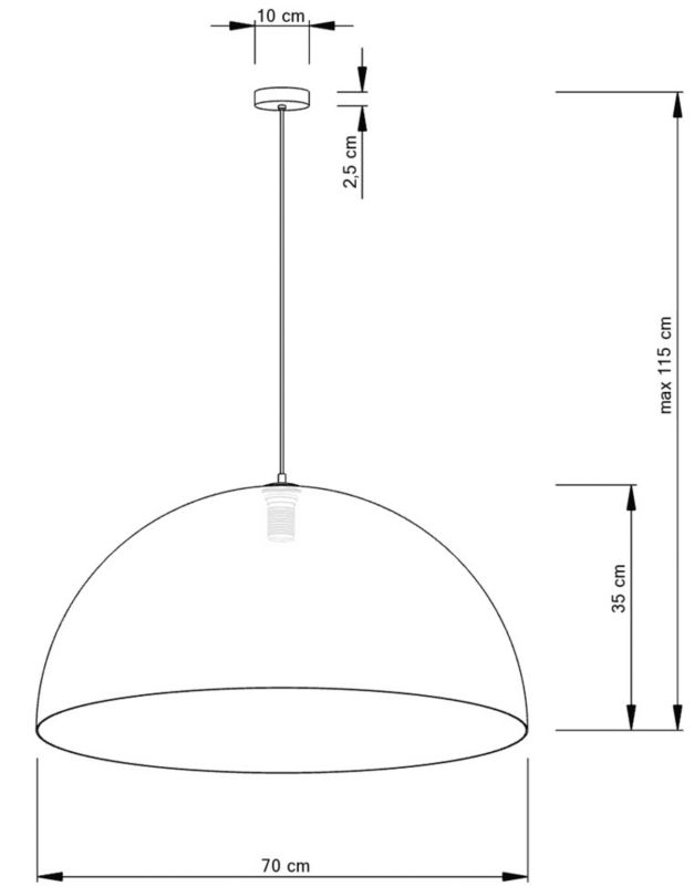 Lampa wisząca Sigma Lighting Sfera 8988 czarna-miedziana dekoracyjna 1xE27 x 1 szt.