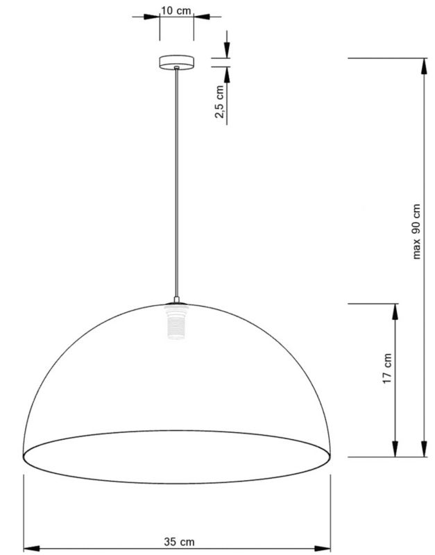 Lampa wisząca Sigma Lighting Sfera 9008 czarna-miedziana dekoracyjna 1xE27 x 1 szt.