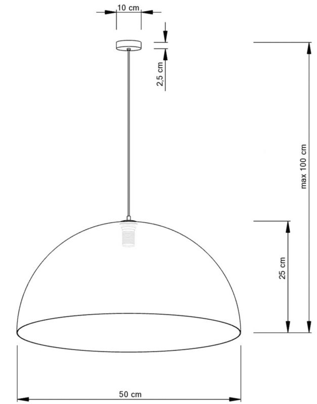 Lampa wisząca Sigma Lighting Sfera czarno-miedziana okrągła 50 cm nad stół wyspę 1xE27 x 15W 1 szt.