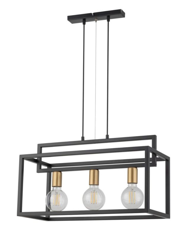 Lampa wisząca Sigma Lighting Vigo 1031 czarno-złota dekoracyjna 3xE27 x 1 szt.