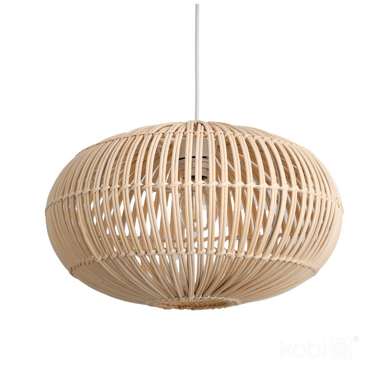 Lampa wisząca skandynawska naturalna bambusowa pleciona elipsa 1xE27 60W BOHO BONTI Kobi 1 szt.