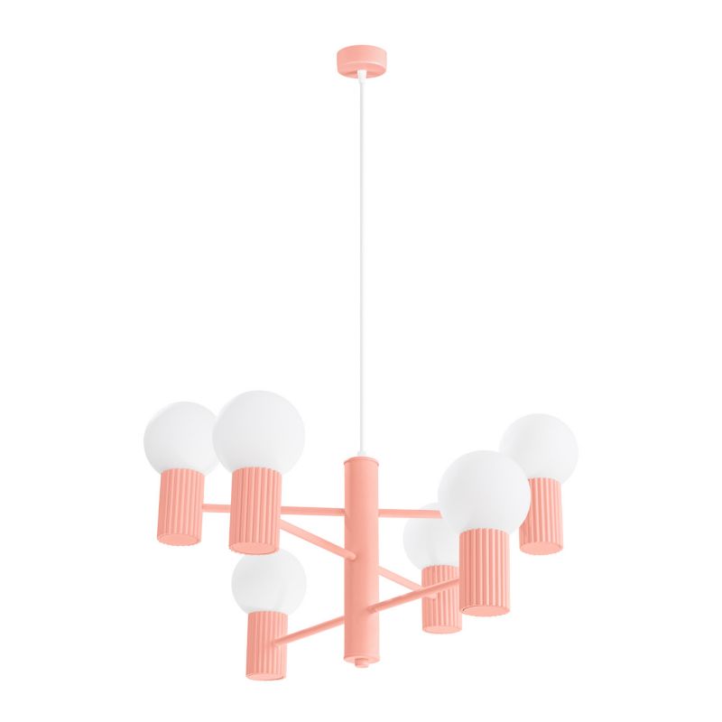 Lampa wisząca Sollux HALO brzoskwiniowa 6xG9x8W wym:230x64x64cm IP20 -1 szt.