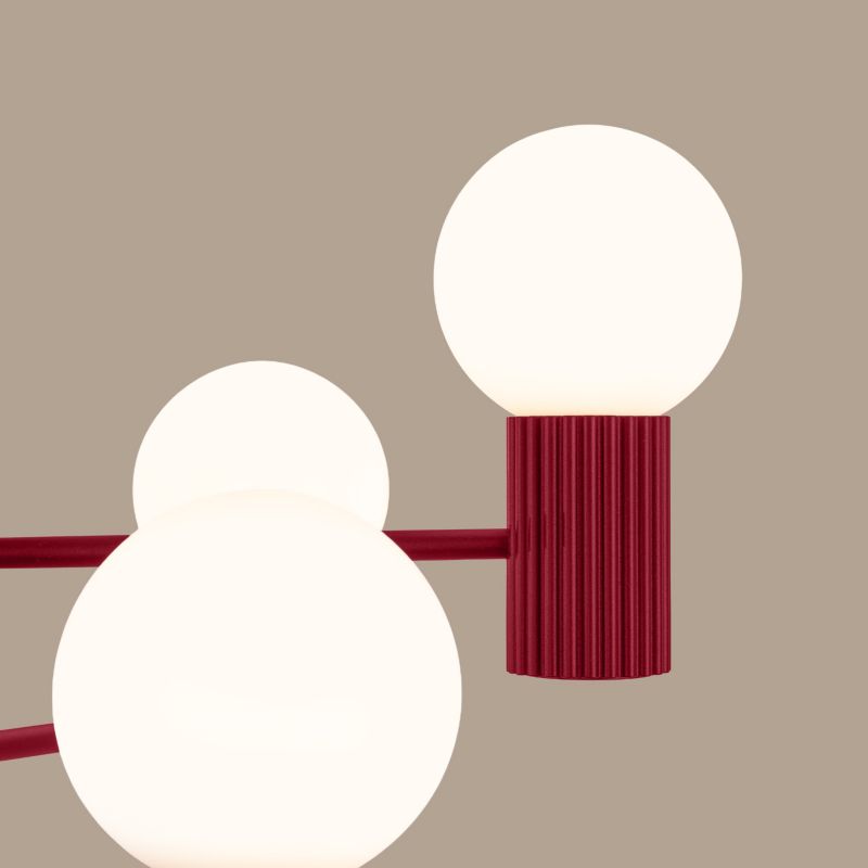 Lampa wisząca Sollux HALO burgundowa 6xG9x8W wym:230x64x64cm IP20 -1 szt.