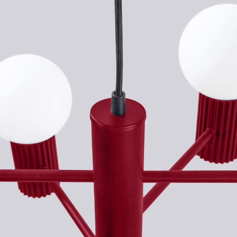 Lampa wisząca Sollux HALO burgundowa 6xG9x8W wym:230x64x64cm IP20 -1 szt.