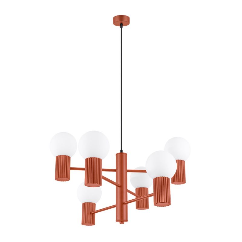 Lampa wisząca Sollux HALO czerwona ochra 6xG9x8W wym:230x64x64cm IP20 -1 szt.