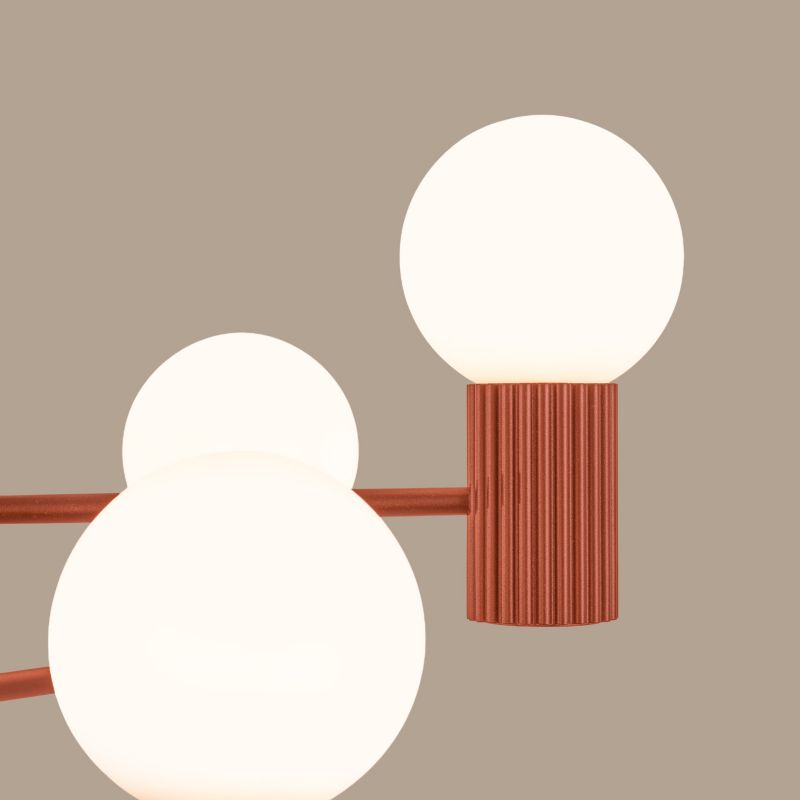 Lampa wisząca Sollux HALO czerwona ochra 6xG9x8W wym:230x64x64cm IP20 -1 szt.