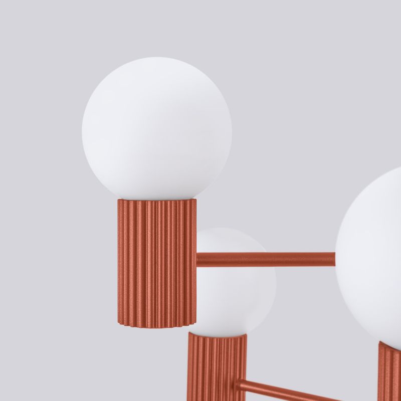 Lampa wisząca Sollux HALO czerwona ochra 6xG9x8W wym:230x64x64cm IP20 -1 szt.