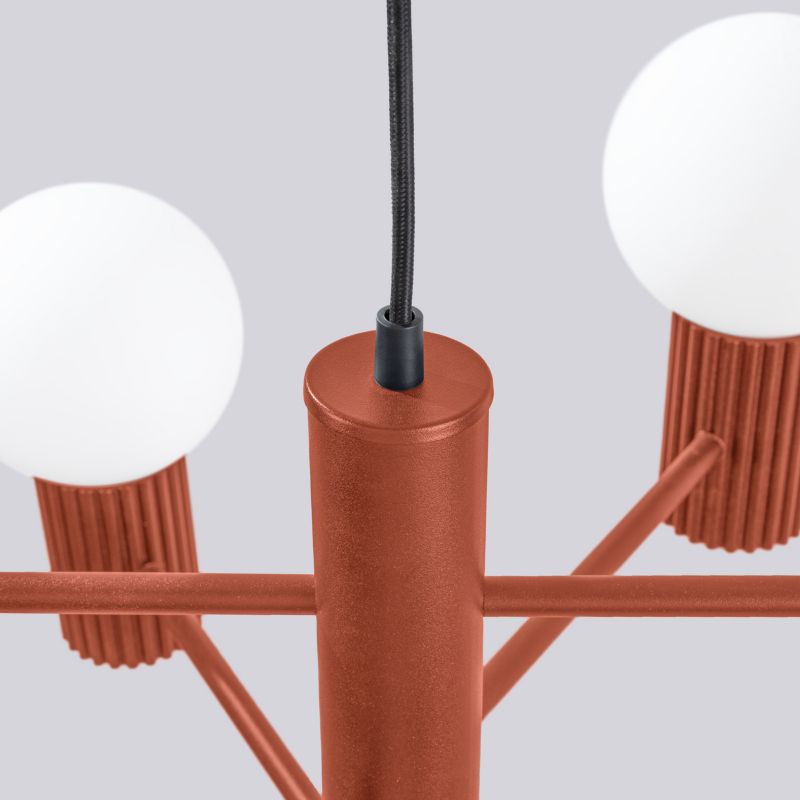 Lampa wisząca Sollux HALO czerwona ochra 6xG9x8W wym:230x64x64cm IP20 -1 szt.