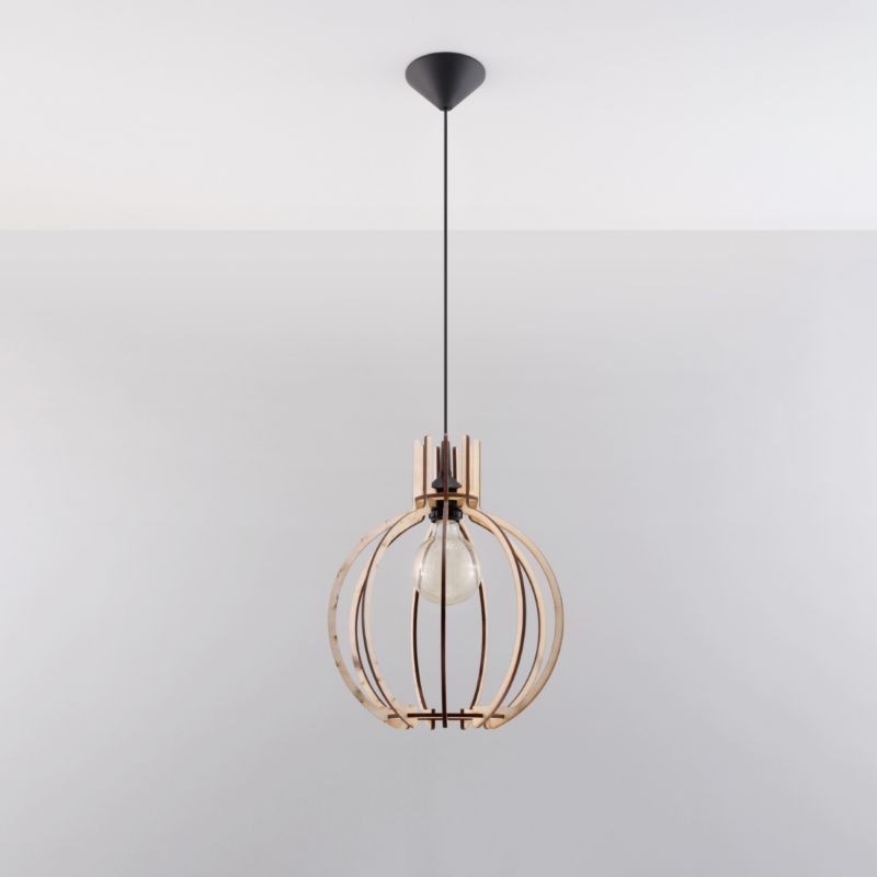 Lampa wisząca Sollux Lighting ARANCIA naturalne drewno 1 szt.