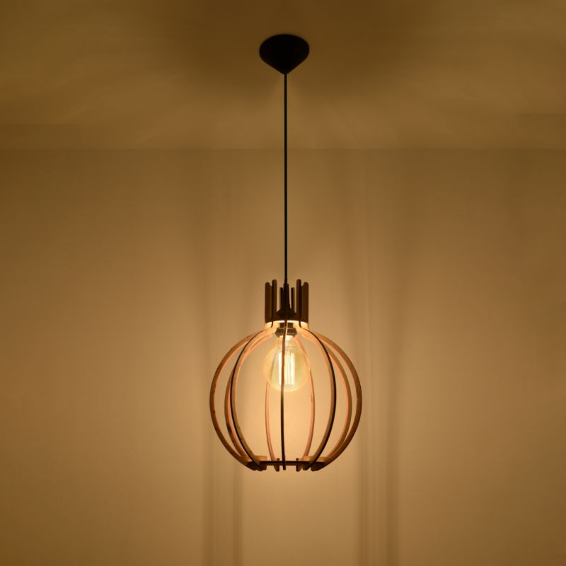Lampa wisząca Sollux Lighting ARANCIA naturalne drewno 1 szt.