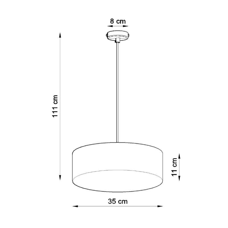 Lampa wisząca Sollux Lighting ARENA 35 szara 1 szt.