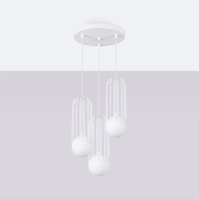 Lampa wisząca Sollux Lighting BRINA 3P biała 1 szt.