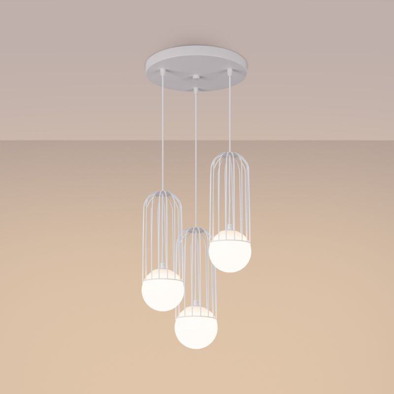Lampa wisząca Sollux Lighting BRINA 3P biała 1 szt.