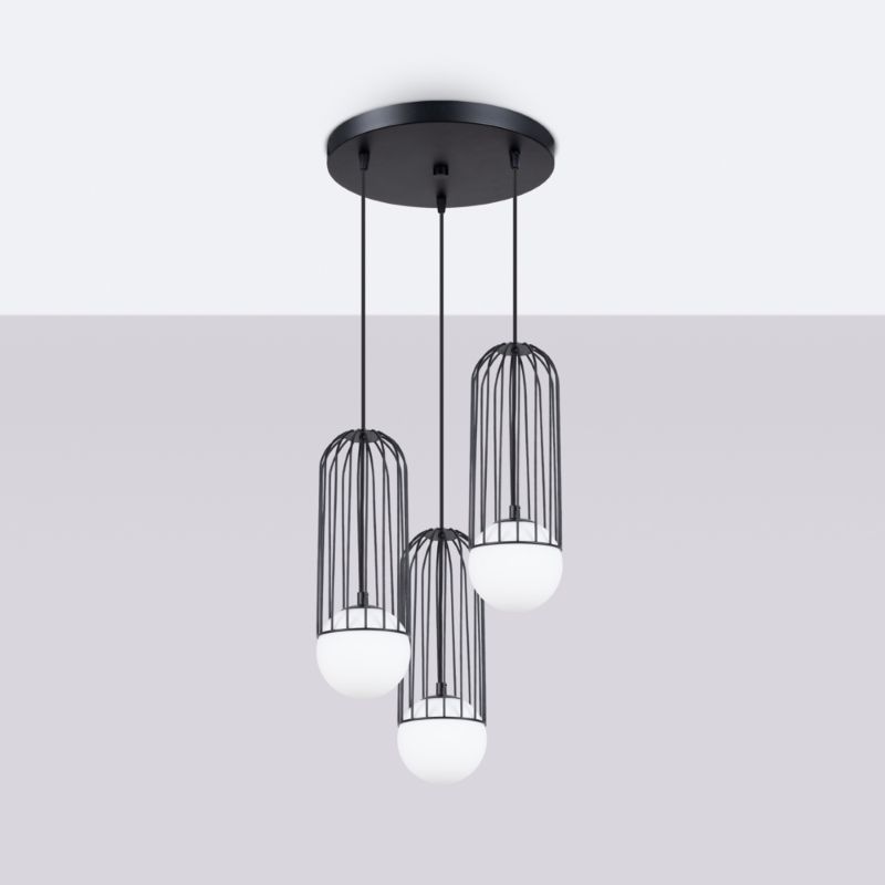 Lampa wisząca Sollux Lighting BRINA 3P czarna 1 szt.