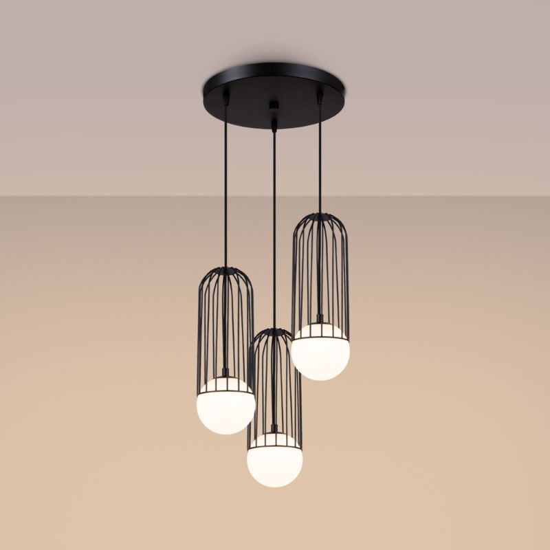 Lampa wisząca Sollux Lighting BRINA 3P czarna 1 szt.