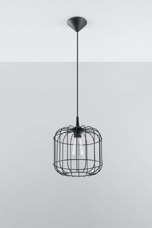 Lampa wisząca Sollux Lighting Celta 7959 czarna szerokość 25 cm 1xE27 x 60W 1 szt.