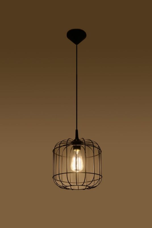 Lampa wisząca Sollux Lighting Celta 7959 czarna szerokość 25 cm 1xE27 x 60W 1 szt.