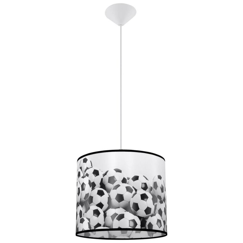 Lampa wisząca Sollux Lighting Football B 6579 biało-czarna dziecięca 1xE27 x 1 szt.