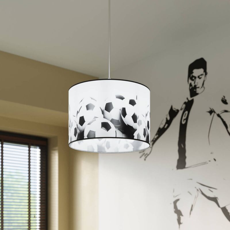 Lampa wisząca Sollux Lighting Football B 6579 biało-czarna dziecięca 1xE27 x 1 szt.