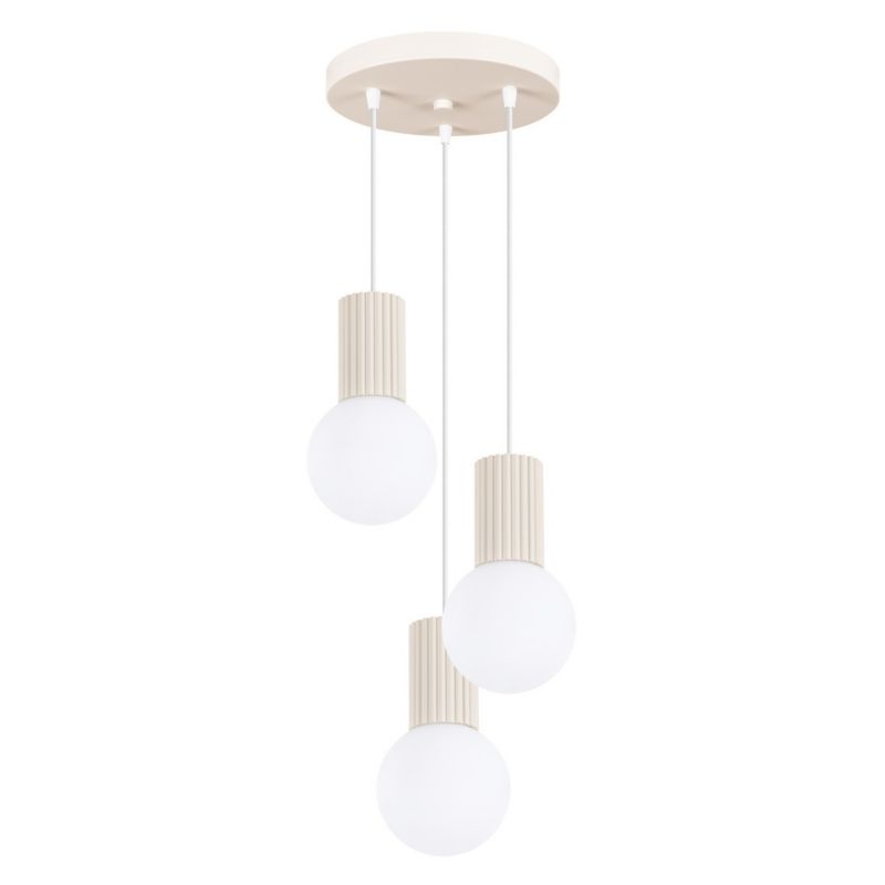Lampa wisząca Sollux Lighting Halo 7402 beżowo-biała nowoczesna 3xG9 x 1 szt.