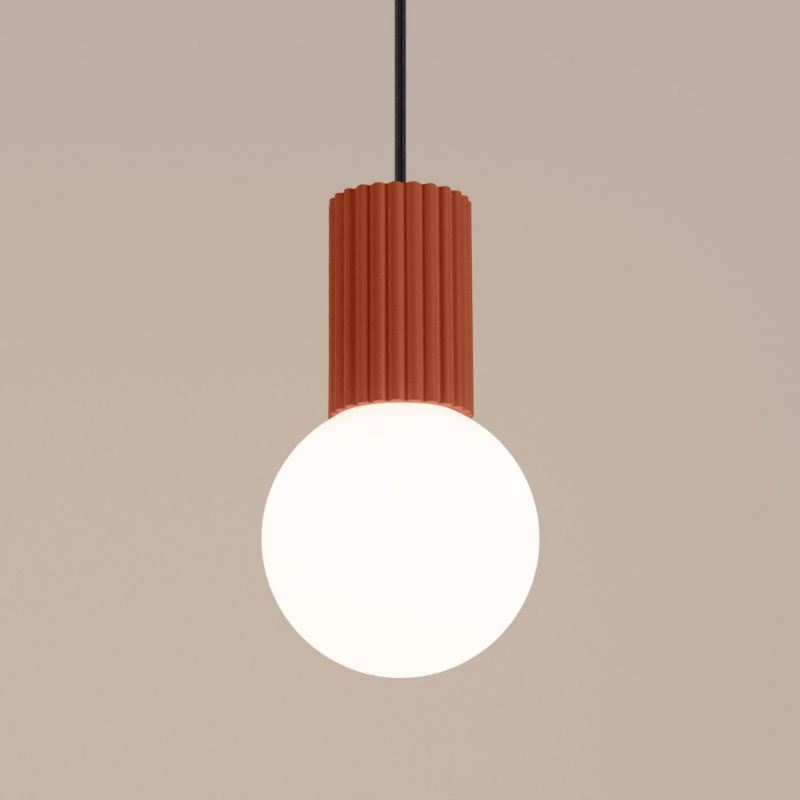 Lampa wisząca Sollux Lighting Halo 7495 ochra czerwono-biała nowoczesna 1xG9 x 1 szt.