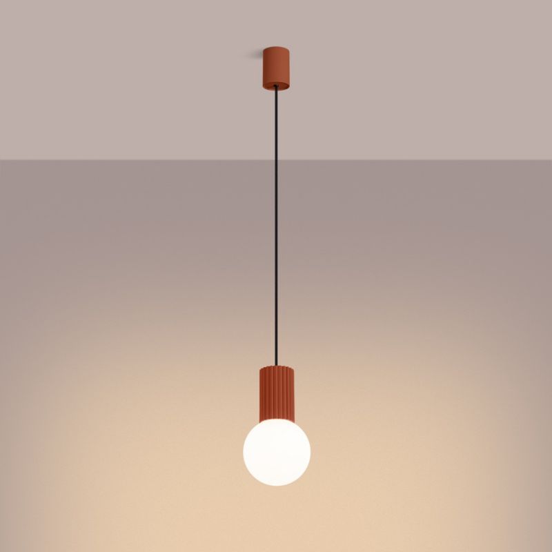 Lampa wisząca Sollux Lighting Halo 7495 ochra czerwono-biała nowoczesna 1xG9 x 1 szt.