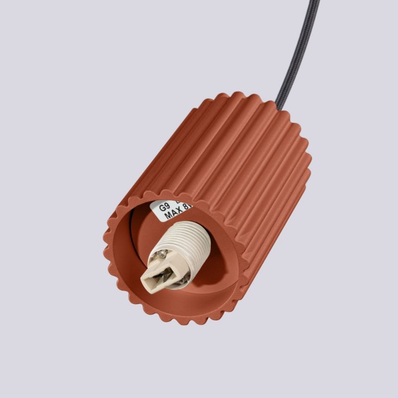 Lampa wisząca Sollux Lighting Halo 7495 ochra czerwono-biała nowoczesna 1xG9 x 1 szt.