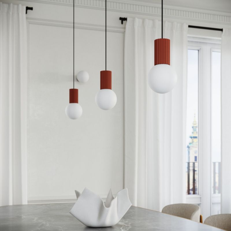 Lampa wisząca Sollux Lighting Halo 7501 ochra czerwono-biała nowoczesna 3xG9 x 1 szt.