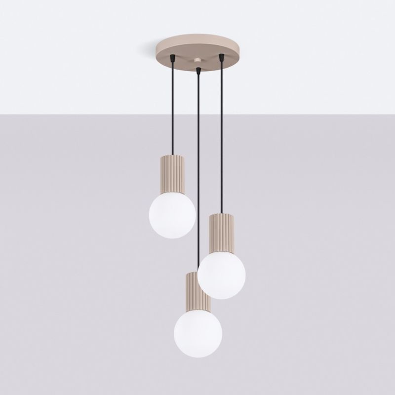 Lampa wisząca Sollux Lighting Halo 7655 taupo-biała nowoczesna 3xG9 x 1 szt.