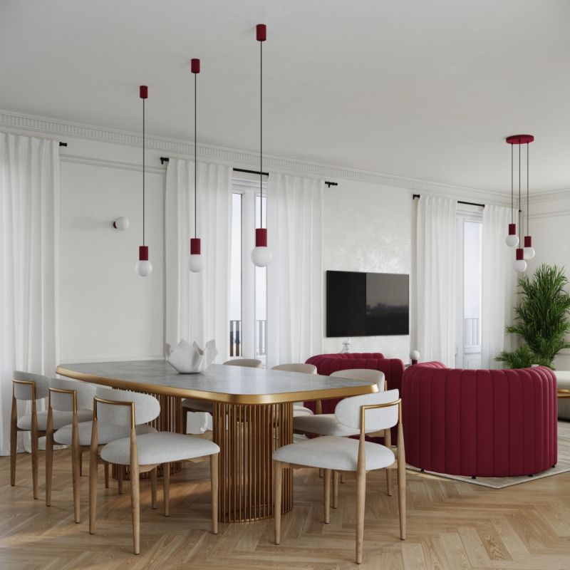 Lampa wisząca Sollux Lighting Halo 7693 burgundowo - biała nowoczesna 1xG9 x 1 szt.