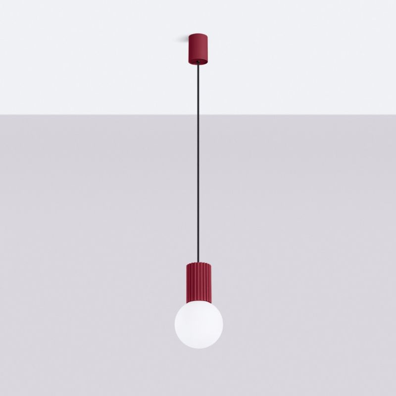 Lampa wisząca Sollux Lighting Halo 7693 burgundowo - biała nowoczesna 1xG9 x 1 szt.