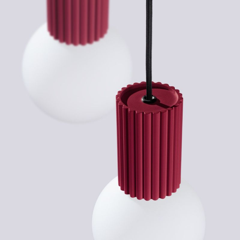 Lampa wisząca Sollux Lighting Halo 7709 burgundowo - biała nowoczesna 3xG9 x 1 szt.