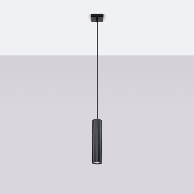 Lampa Wisząca Sollux Lighting KARBON 1 czarny 1 szt.