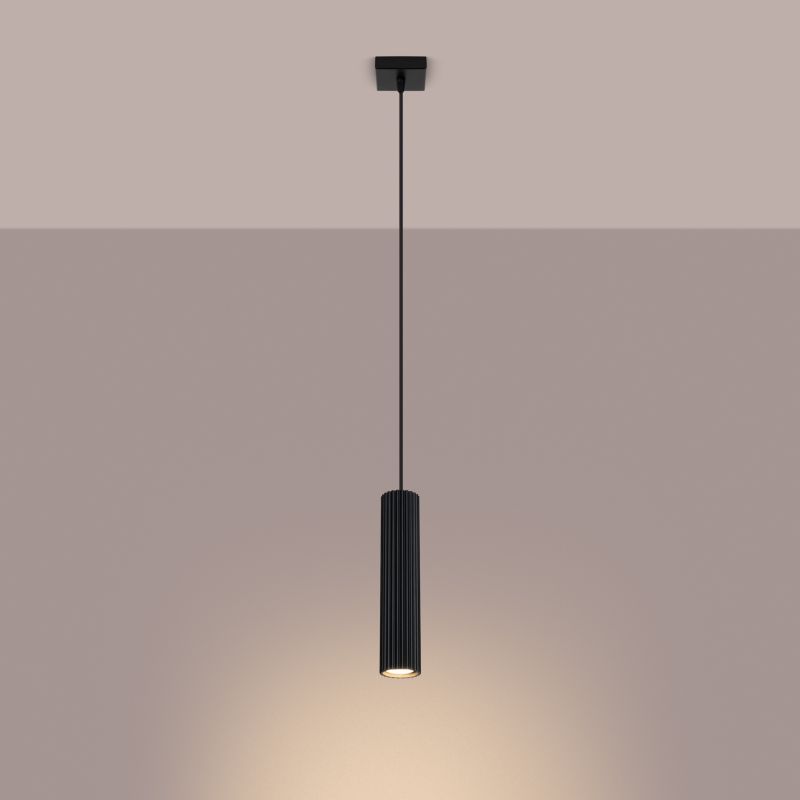 Lampa Wisząca Sollux Lighting KARBON 1 czarny 1 szt.