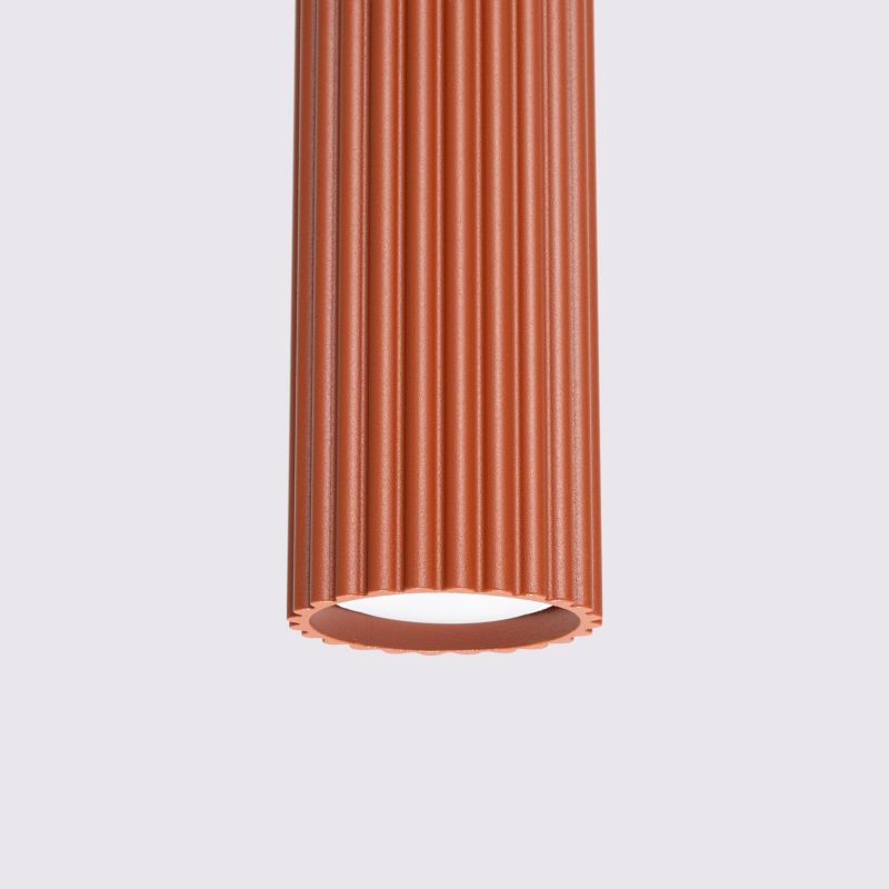 Lampa wisząca Sollux Lighting Karbon 1086 ochra czerwono-czarna nowoczesna 1xGU10 x 1 szt.