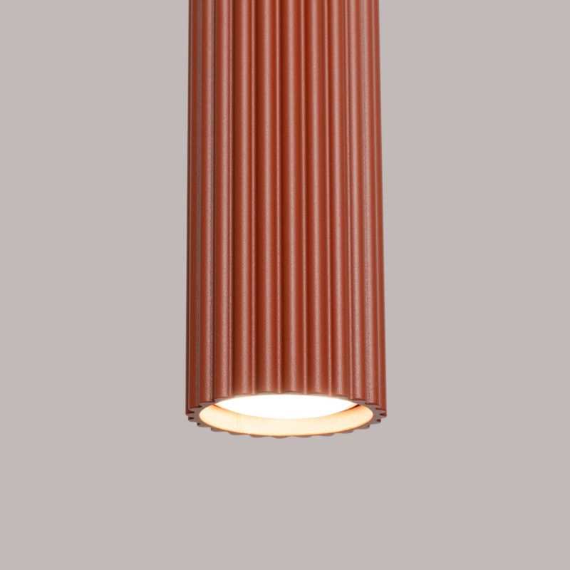 Lampa wisząca Sollux Lighting Karbon 1086 ochra czerwono-czarna nowoczesna 1xGU10 x 1 szt.
