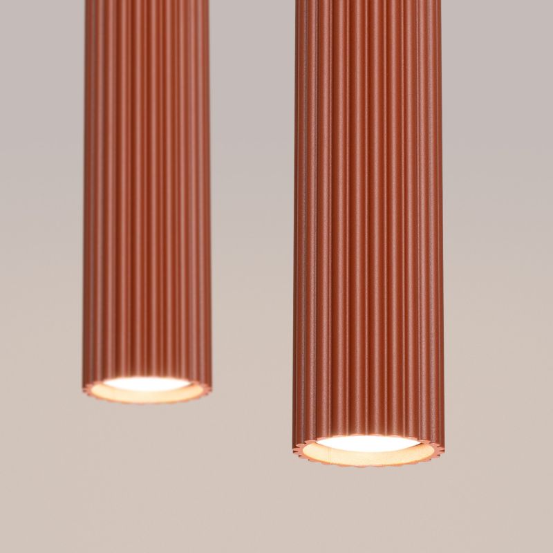 Lampa wisząca Sollux Lighting Karbon 1093 ochra czerwono-czarna do kuchni 2xGU10 x 1 szt.