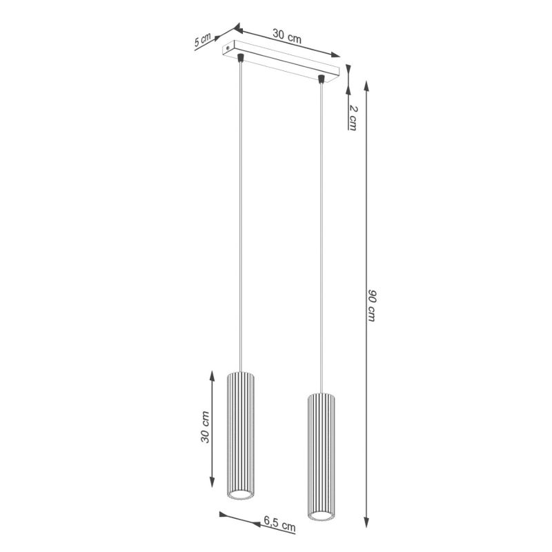 Lampa wisząca Sollux Lighting Karbon 1093 ochra czerwono-czarna do kuchni 2xGU10 x 1 szt.