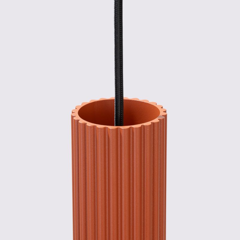Lampa wisząca Sollux Lighting Karbon 1109 ochra czerwono-czarna do kuchni 3xGU10 x 1 szt.