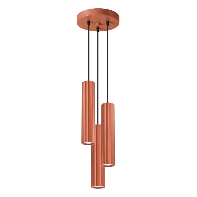 Lampa wisząca Sollux Lighting Karbon 1116 ochra czerwono-czarna nowoczesna 3xGU10 x 1 szt.