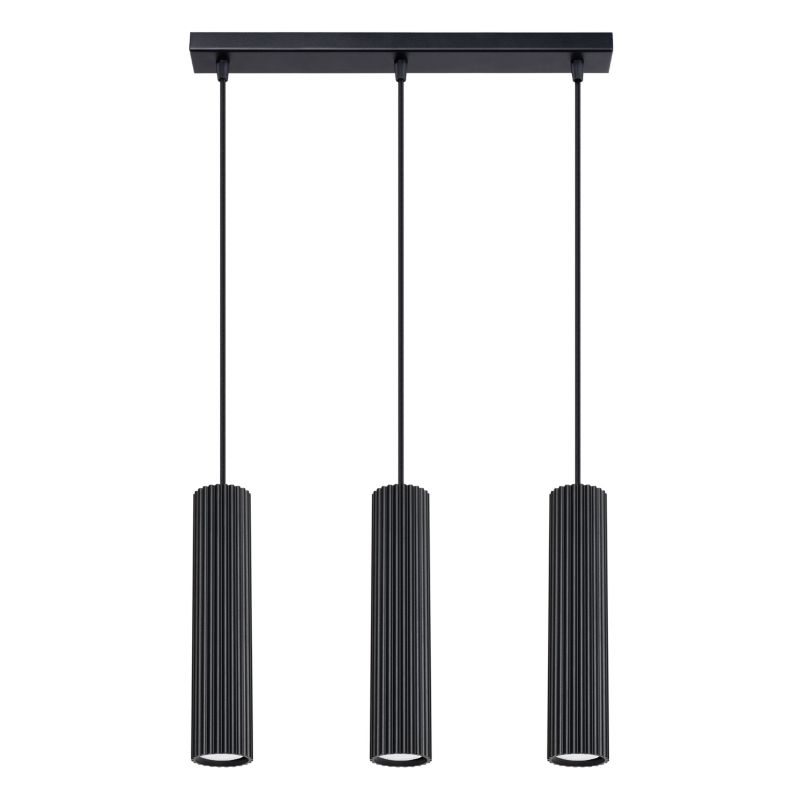 Lampa Wisząca Sollux Lighting KARBON 3L czarny 1 szt.