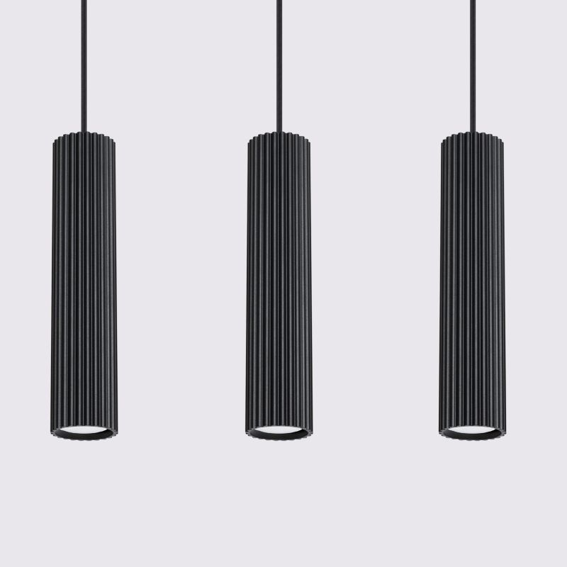 Lampa Wisząca Sollux Lighting KARBON 3L czarny 1 szt.